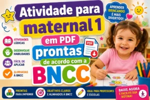 Atividade para maternal 1 em PDF prontas de acordo com a BNCC