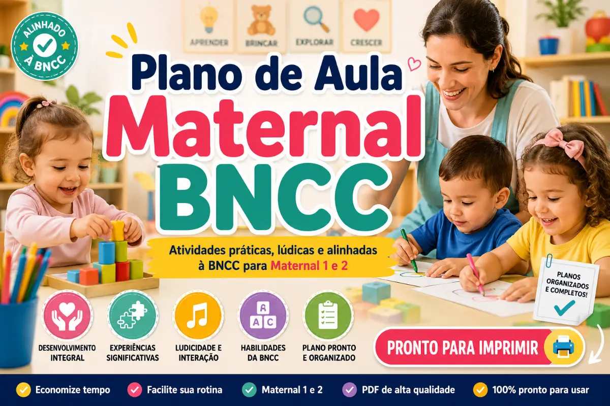 Plano de aula maternal de 2 a 3 anos BNCC pronto em PDF