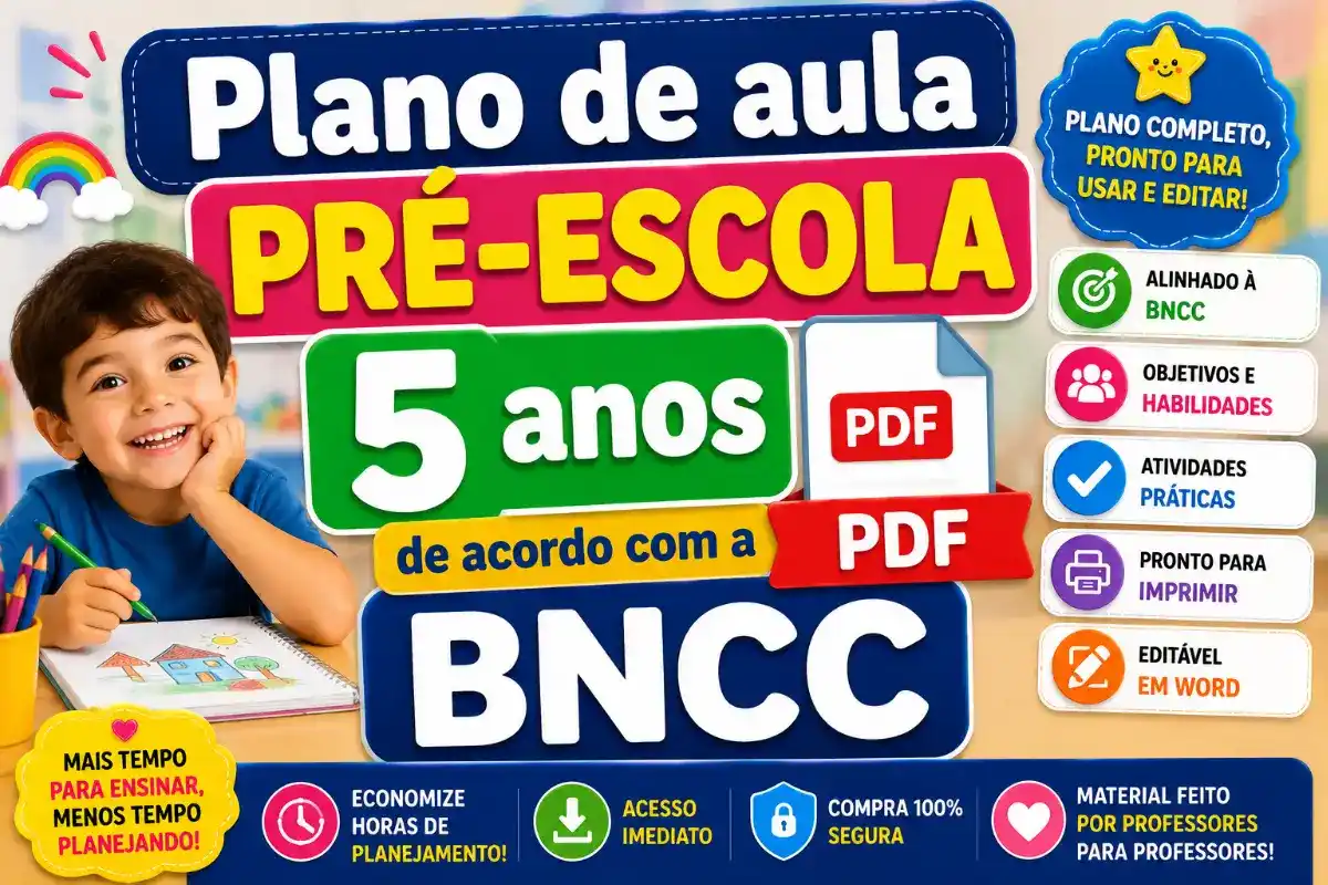 Plano de aula pré-escola 5 anos PDF de acordo com a BNCC