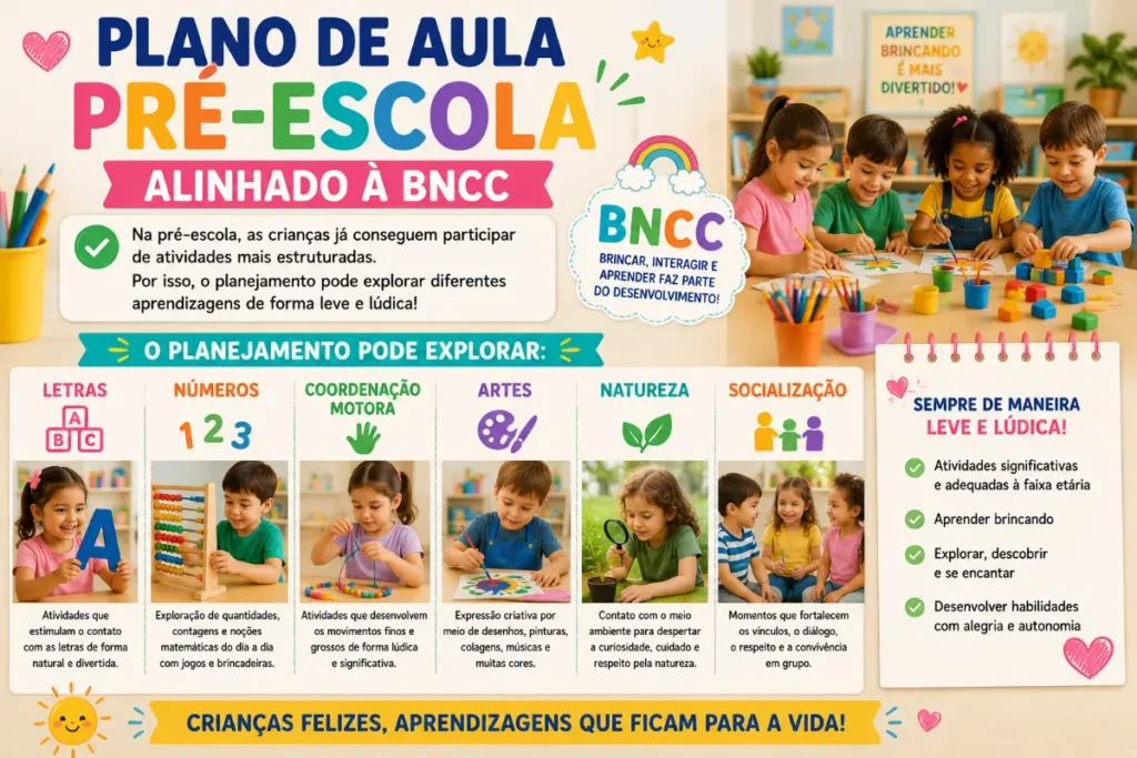 Plano de aula pré-escola alinhado à BNCC