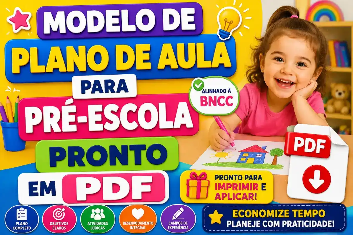 Modelo de plano de aula para pré-escola pronto em PDF