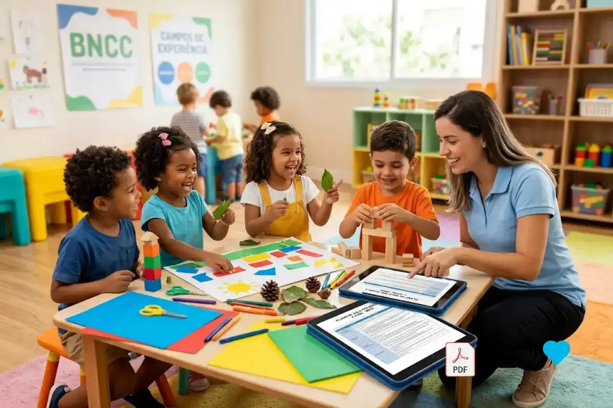 Modelo de plano de aula pré-escola 4 anos BNCC em PDF