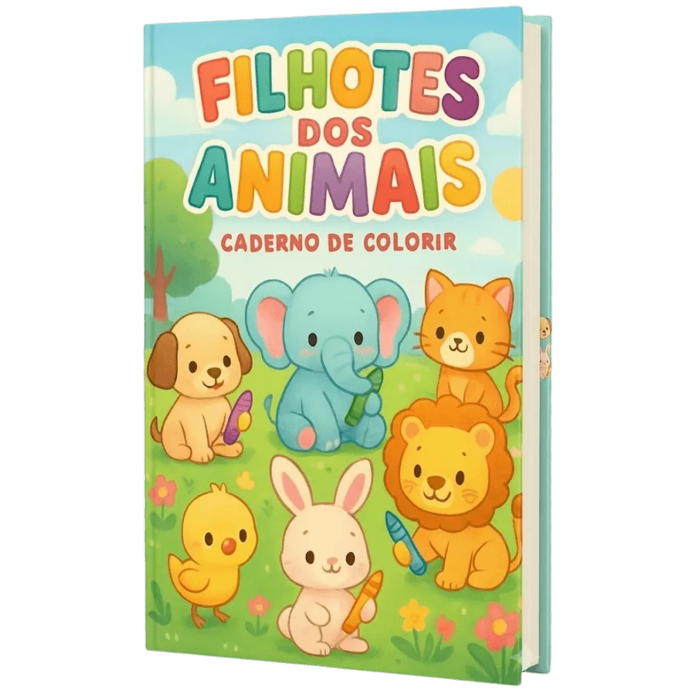 Bônus — Caderno de Colorir Filhotes dos Animais