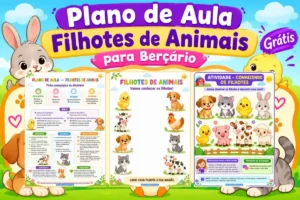 Plano de aula filhotes de animais para berçário grátis para imprimir em pdf