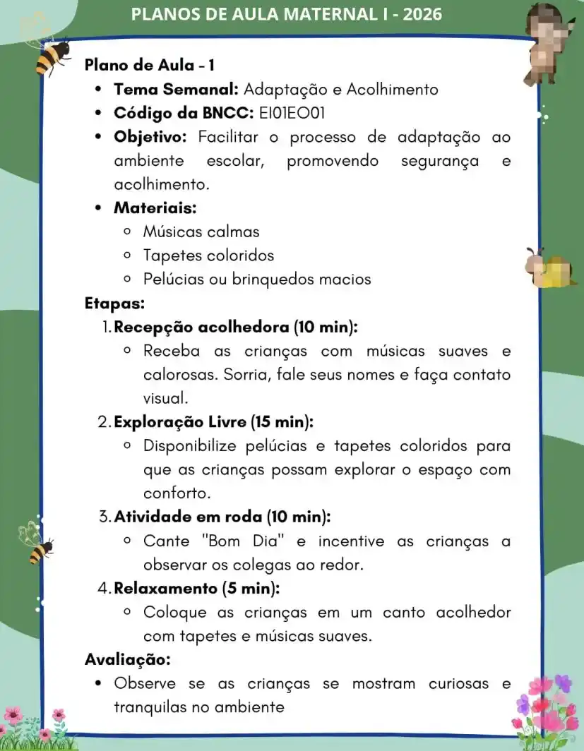 Plano de Aula 1 — Adaptação e Acolhimento