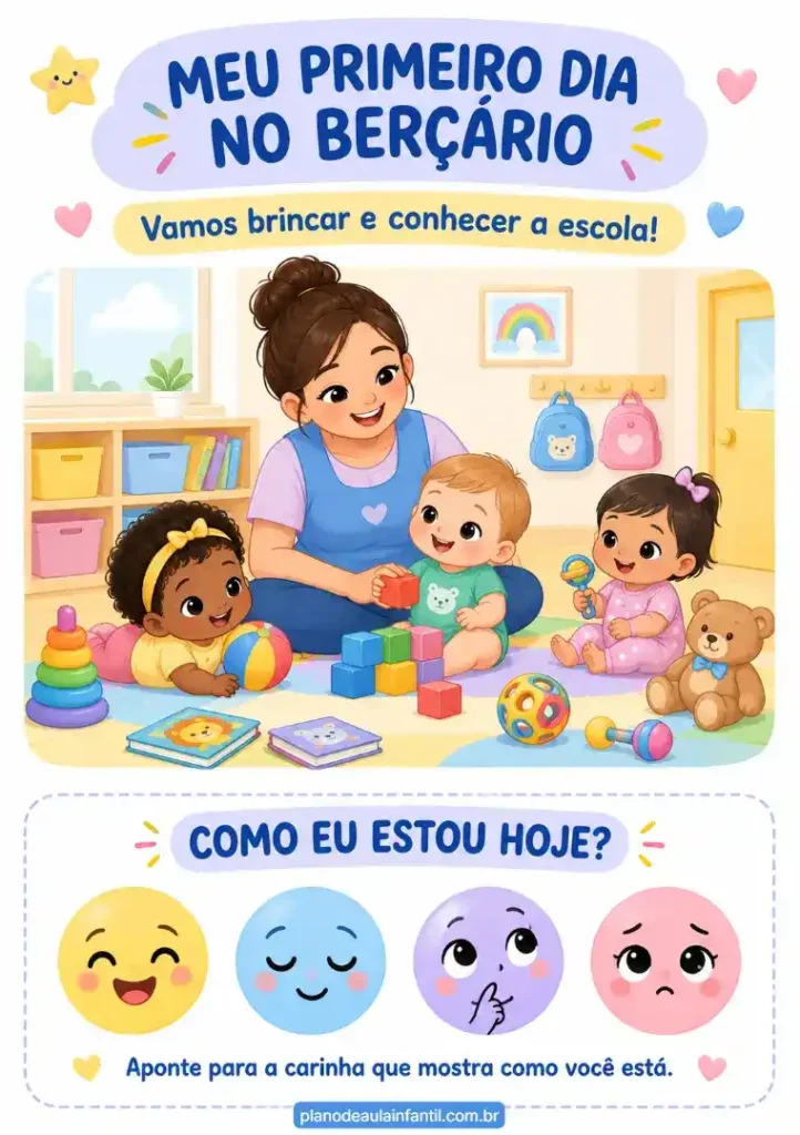 Primeiro dia de aula no berçário: Plano de aula grátis
